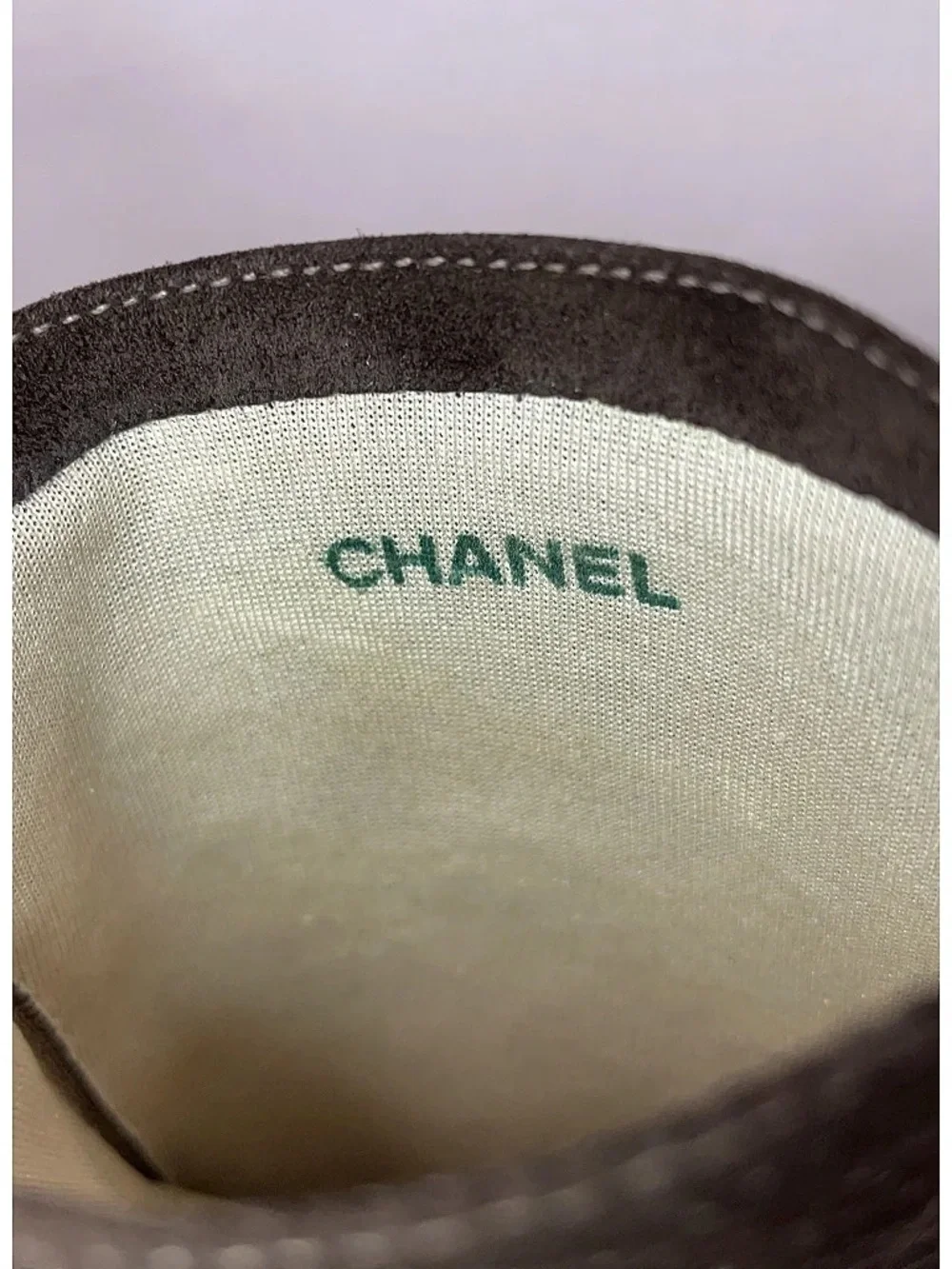 Vintage CHANEL Brown Suede Long Women's Gloves with Embroidered CC